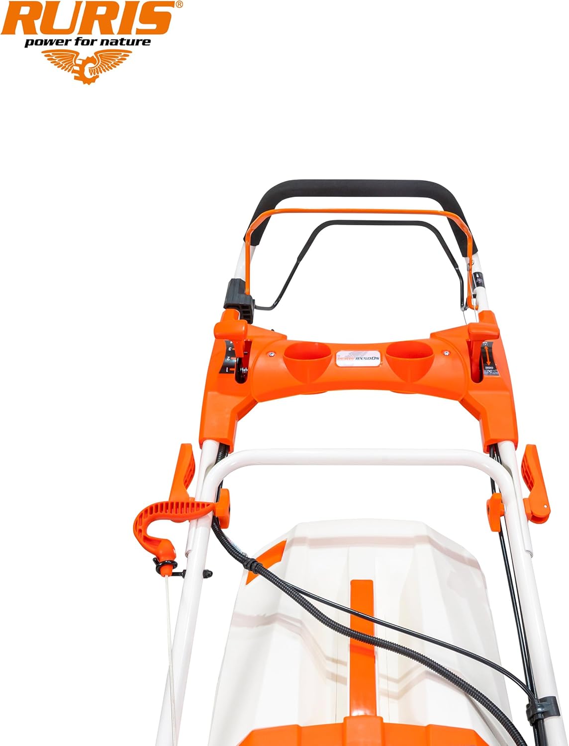 RURIS POWER FOR NATURE Tondeuse à Gazon Thermique 5 en 1 Mulching 5,7 CV 196cc RX500S, Orange – Image 7