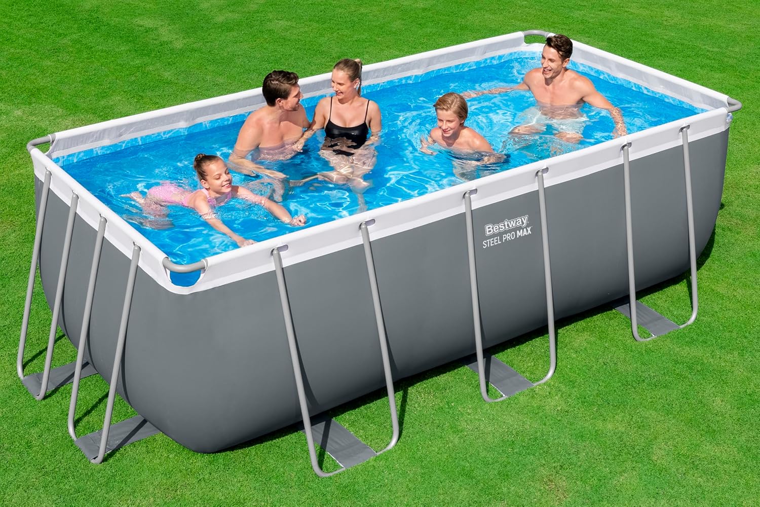 Bestway Steel Pro Max Kit Piscine Hors Sol - 412 cm x 201 cm x 122 cm - Gris foncé – Image 3