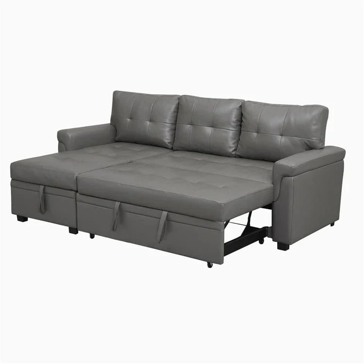 Convertible Reversible Sectional Sofa with Pull-Out Sleeper Bed, Hidden Storage Chaise, and Durable Legs – Image 84