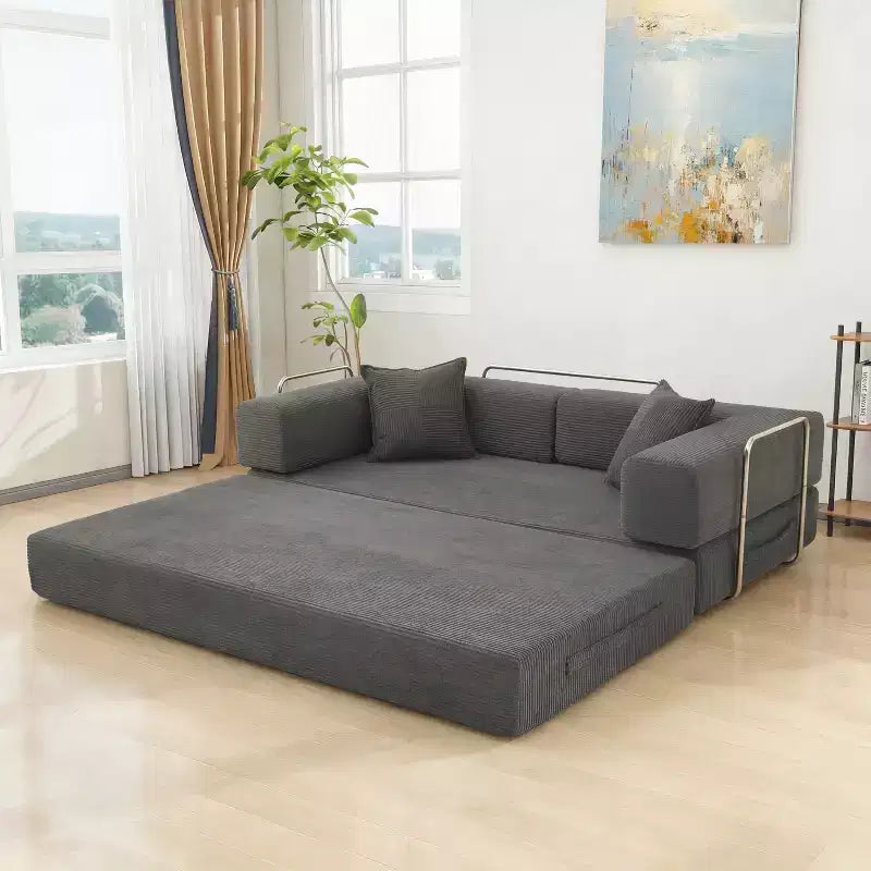 Dyonery 78Folding Sofa Bed Convertable Corduroy Couch King Size Floor Sleeper 4-in-1 DIY Combination Modular Sofa Fold Out Comfy sofa. – Image 15