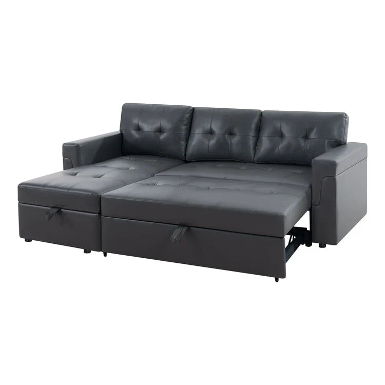 Convertible Reversible Sectional Sofa with Pull-Out Sleeper Bed, Hidden Storage Chaise, and Durable Legs – Image 115