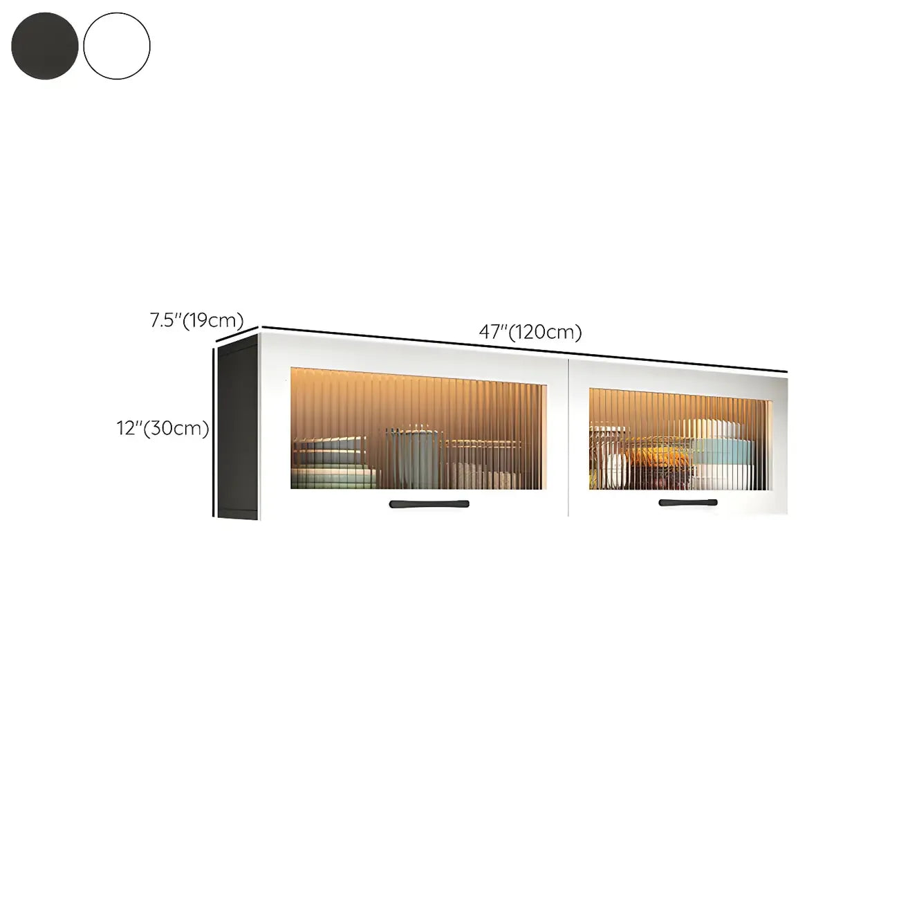 Kitchen White Wood Wall-Mounted Storage China Cabinets – Image 35