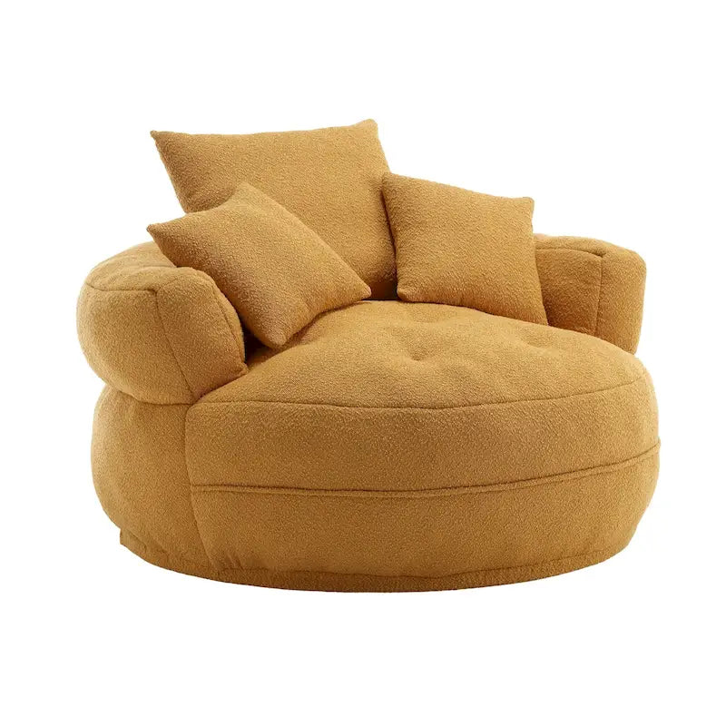 Round Lazy Sofa Chair – White/Blue/Grey/Yellow/Orange/Rose Red/Navy/Green, Single & Couple Seat – Image 8