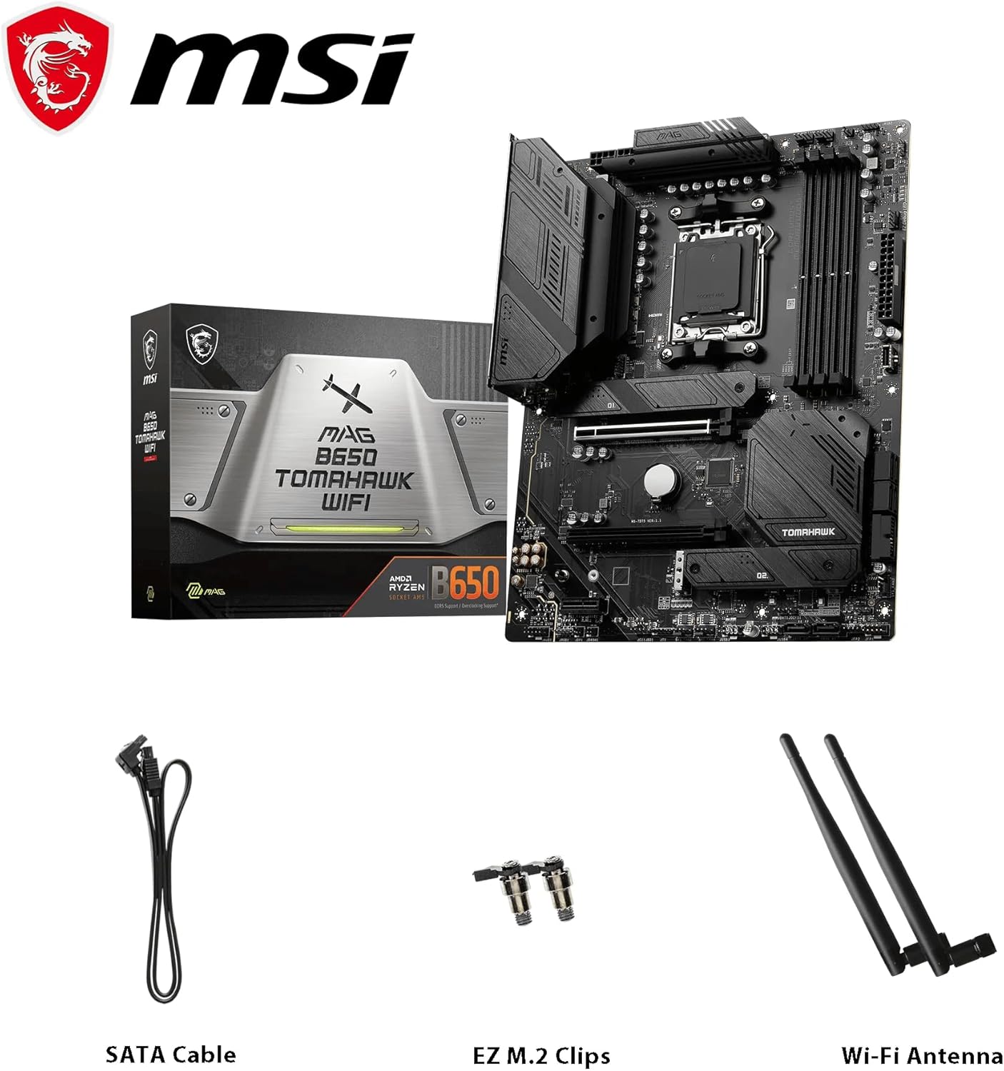 MSI MAG B650 Tomahawk WiFi Carte mère, ATX - pour Processeurs AMD Ryzen 7000, AM5 - VRM Duet Rail 14 Phases, SPS 80 A - DDR5 Memory Boost 6400+ MHz/OC, 2 x Slots PCIe 4.0 x16, 3 x Slots M.2 Gen4 – Image 7