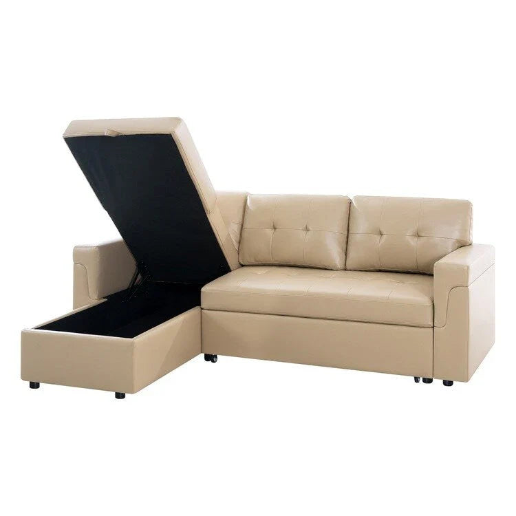 Convertible Reversible Sectional Sofa with Pull-Out Sleeper Bed, Hidden Storage Chaise, and Durable Legs – Image 150