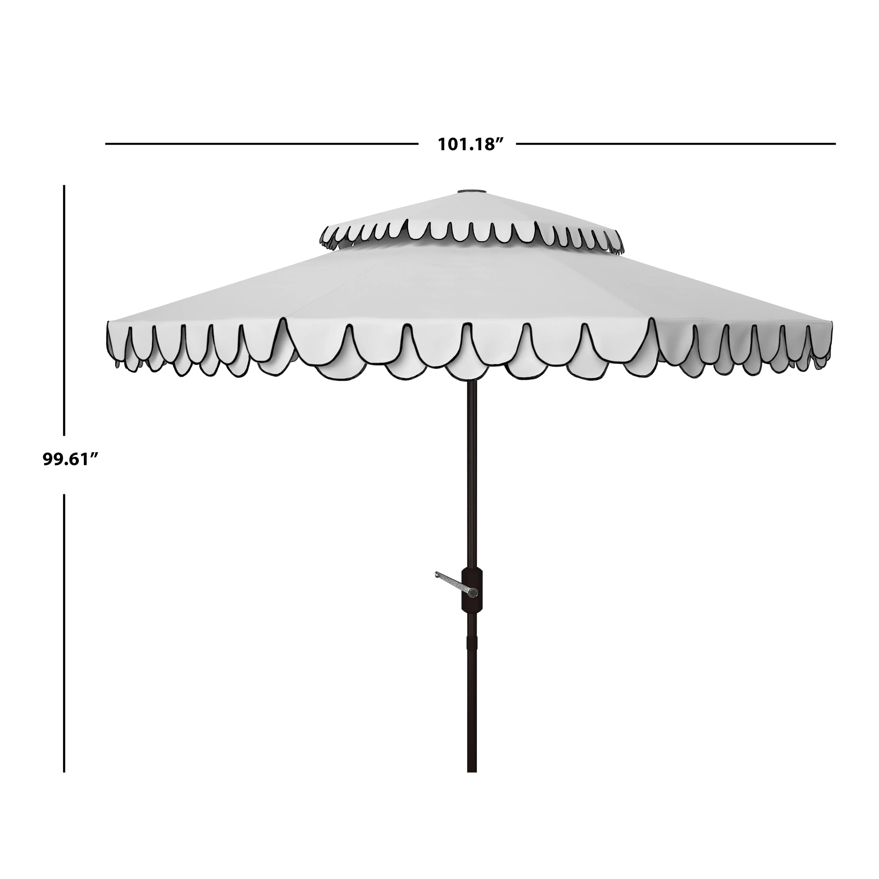 SAFAVIEH Outdoor Kjerstin Valance 9Ft Double Top Umbrella – Image 25