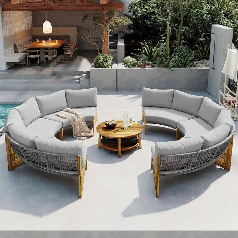 6-Person Outdoor Seating Group with Cushions & 1Coffee Table – Image 6