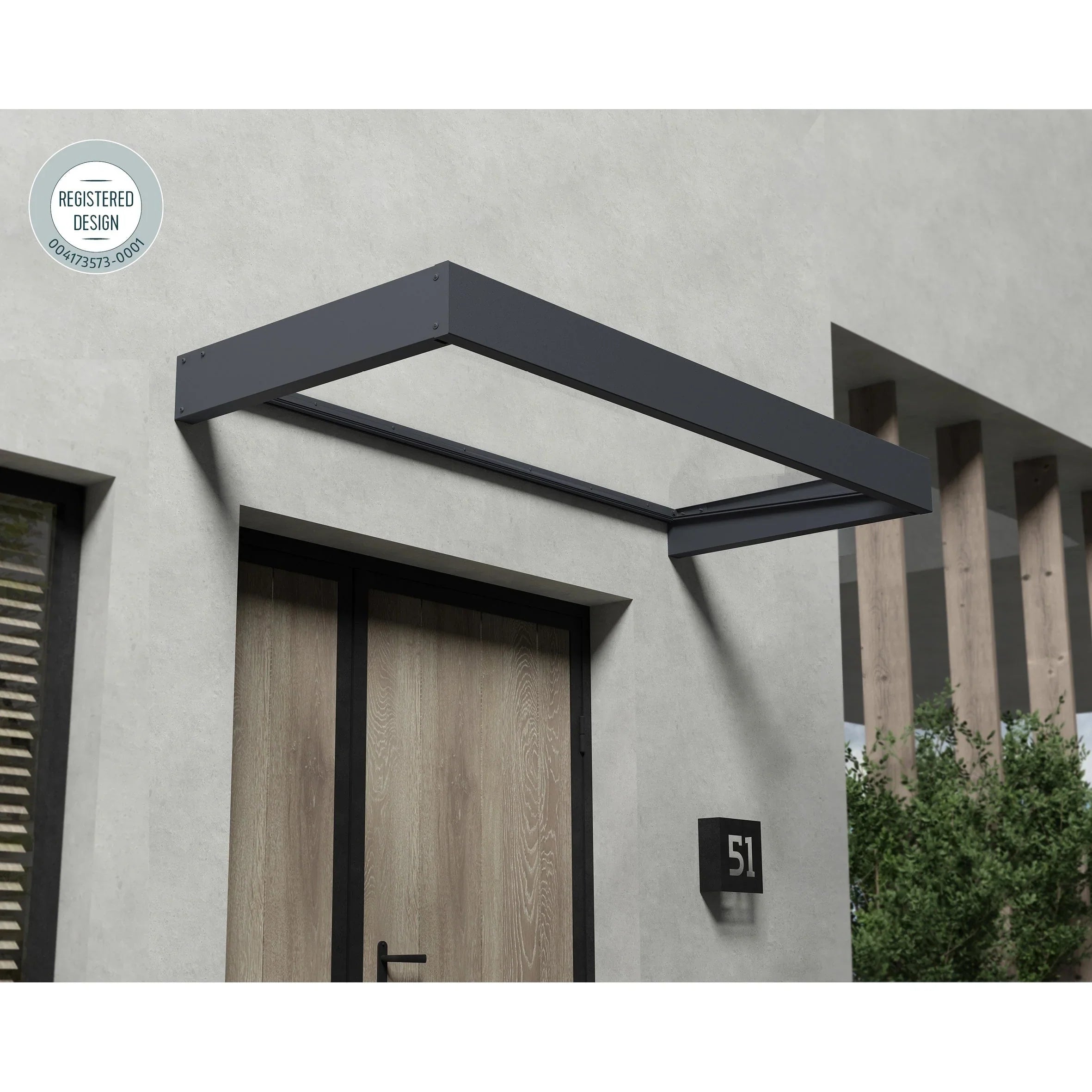 Sophia 3 ft. Grey Clear Door and Window Awning – Image 2
