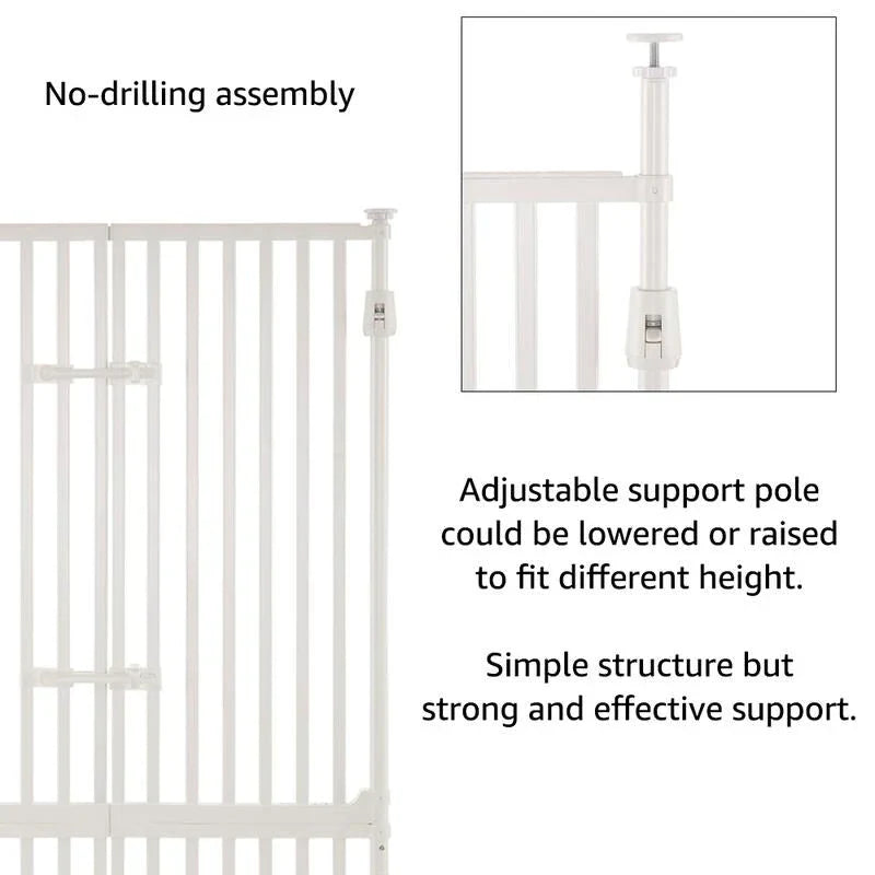 unipaws Extra Tall Cat Pet Gate 74 Inch High with Doors Locks – Image 5
