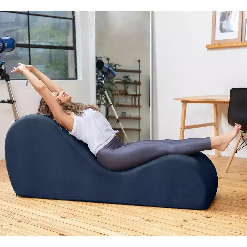 Avana Sleek Chaise Lounge for Yoga - Made in The USA - Great for Stretching, Relaxation, Exercise & More, 60D x 18W x 26H Inch, Light Grey – Image 35