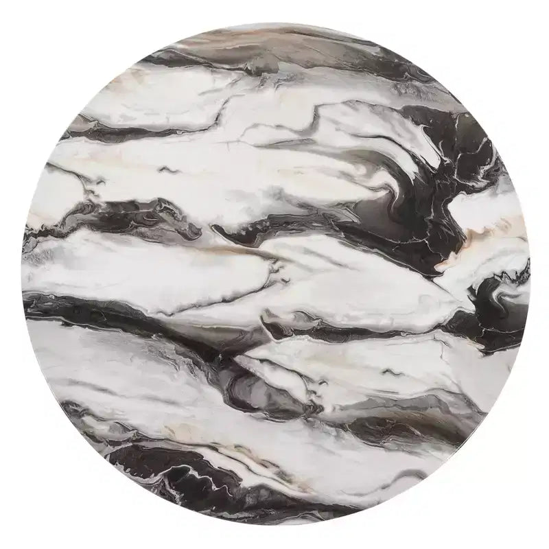 Roundhill Furniture Cavira Modern Faux Marble Dining Table with Wood Pedestal Base – Image 8