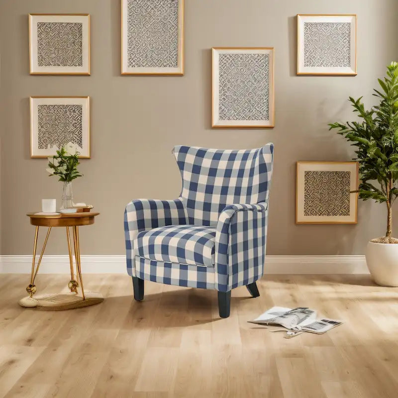 Modern Retro 30.25 High Back Upholstered Arm Chair with Wood Legs for Living Room – Image 18