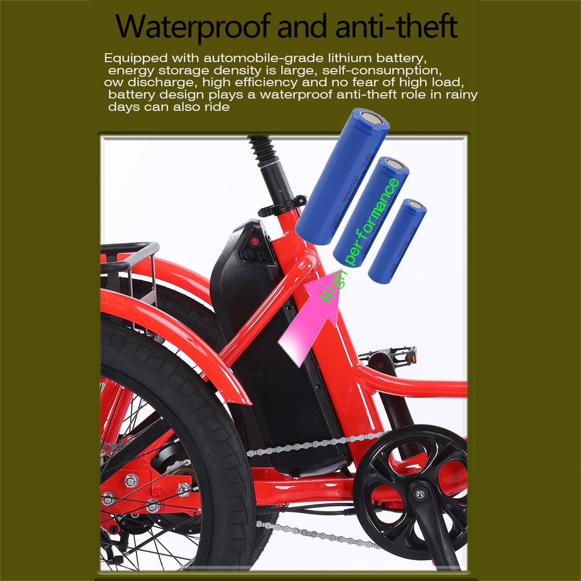 Vélo Cargo électrique 3 Roues 20 Pouces pour Adultes | 5 Vitesses | Panier De Rangement | Pneus Larges | Pliable | Facile à Monter | Charge Maximale : 200 kg Grey – Image 7