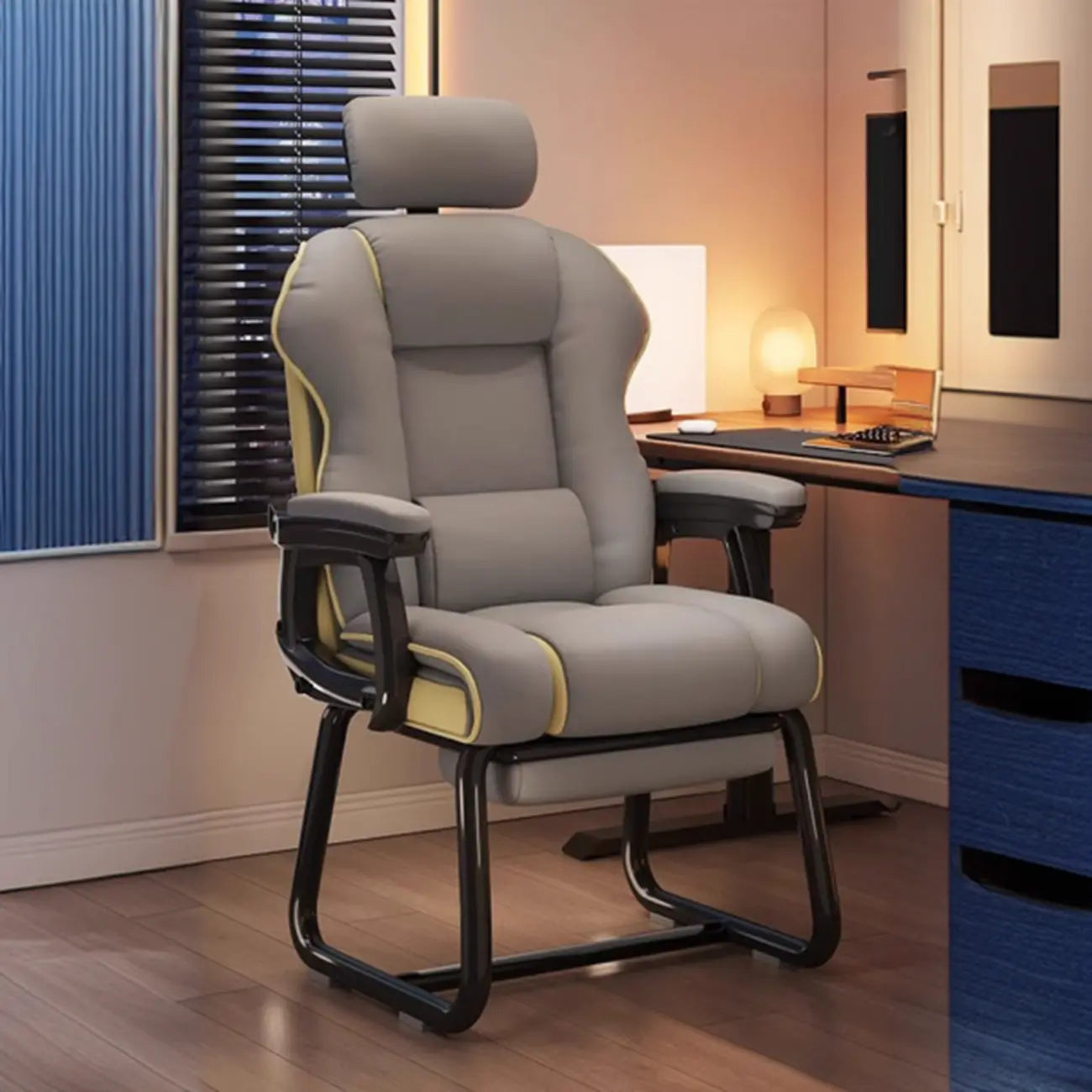 Yellow High-Back Leather Ergonomic Executive Chair – Image 35