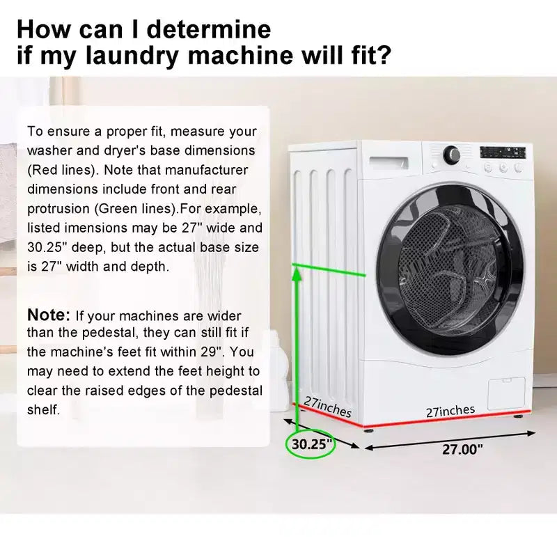 GDLF Laundry Pedestal Heavy Duty Metal Washer Dryer Pedestal 29 Universal Fit Anti-Vibration Washing Machine Stand – Image 5