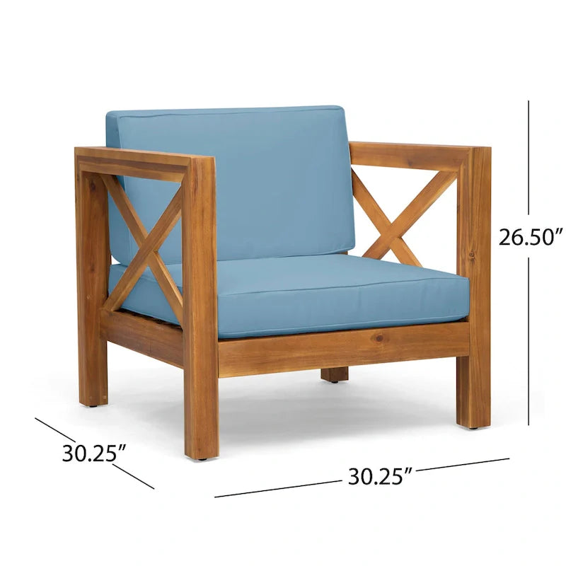 Brava Outdoor Acacia Wood 6-piece Chat Set by Christopher Knight Home – Image 32