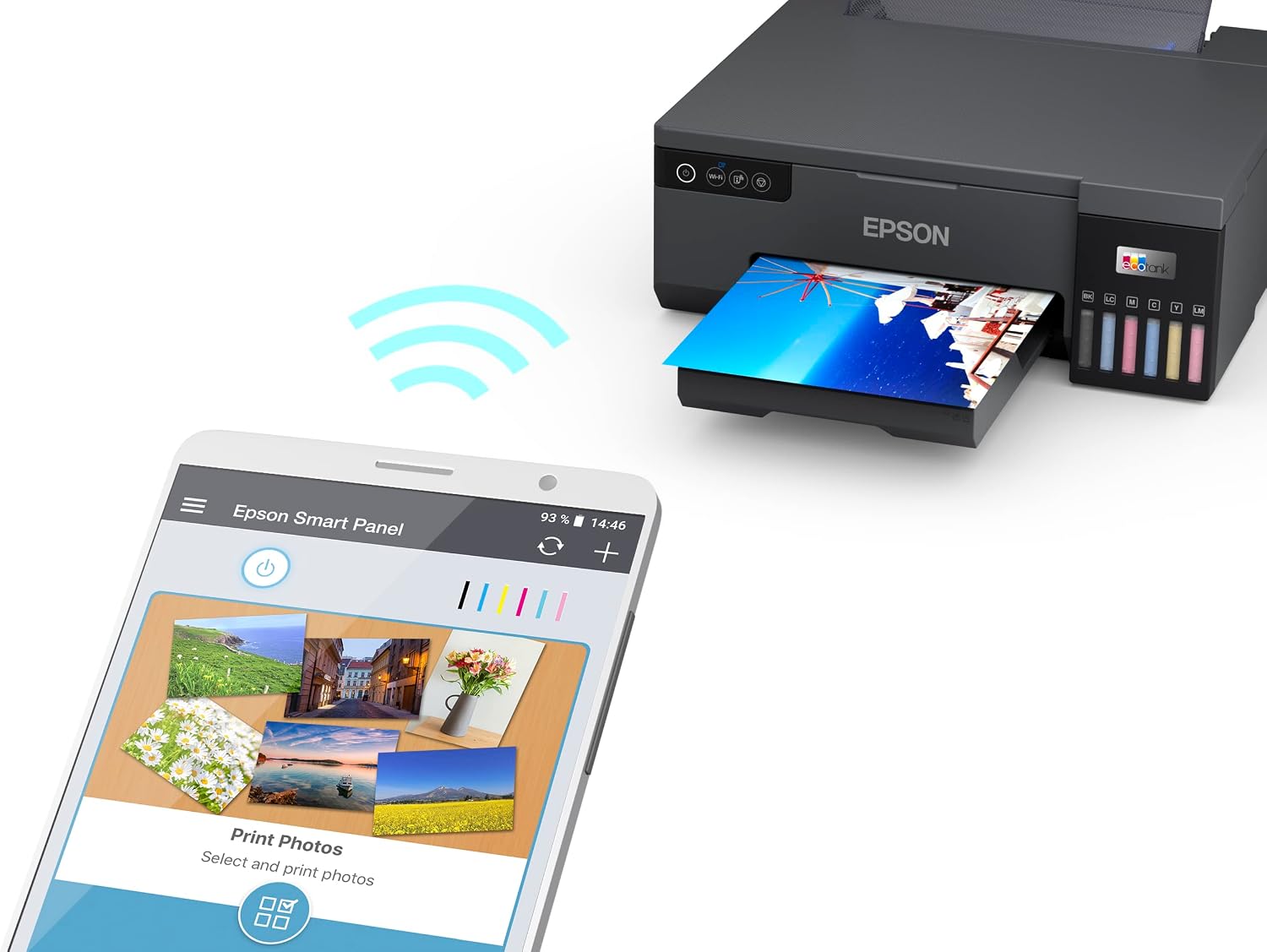 EPSON EcoTank L8050 Imprimante photo Wi-Fi 6 couleurs A4 Connectée avec connectivité Smart App – Image 3