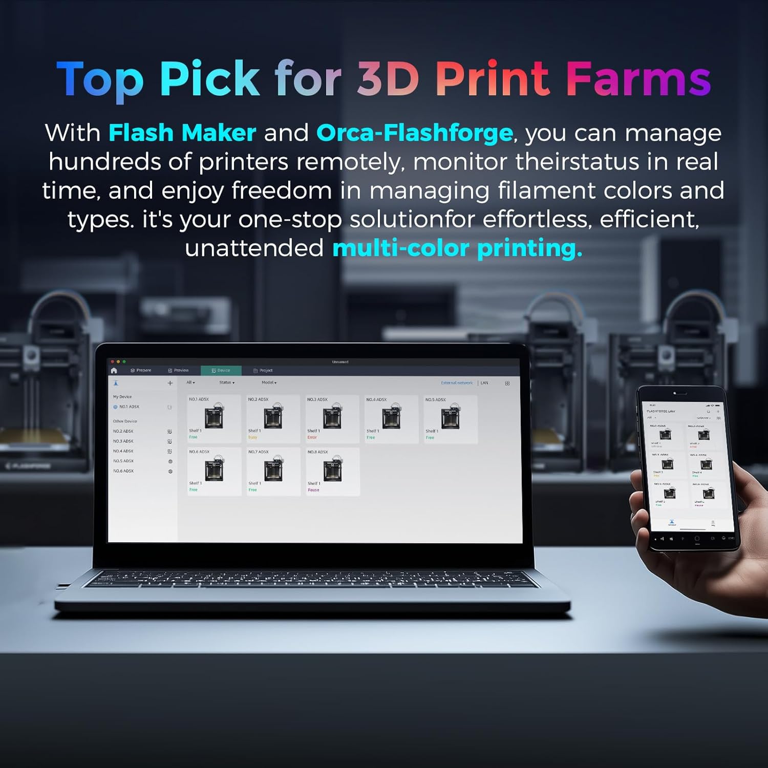 Imprimante 3D Flashforge Adventurer 5X avec Impression Multicolore, Personnalisation avec IFS, Imprimante 3D AD5X Multi-matériaux/Nivellement Entièrement Automatique, Vitesse Maximale : 600 mm/s – Image 8