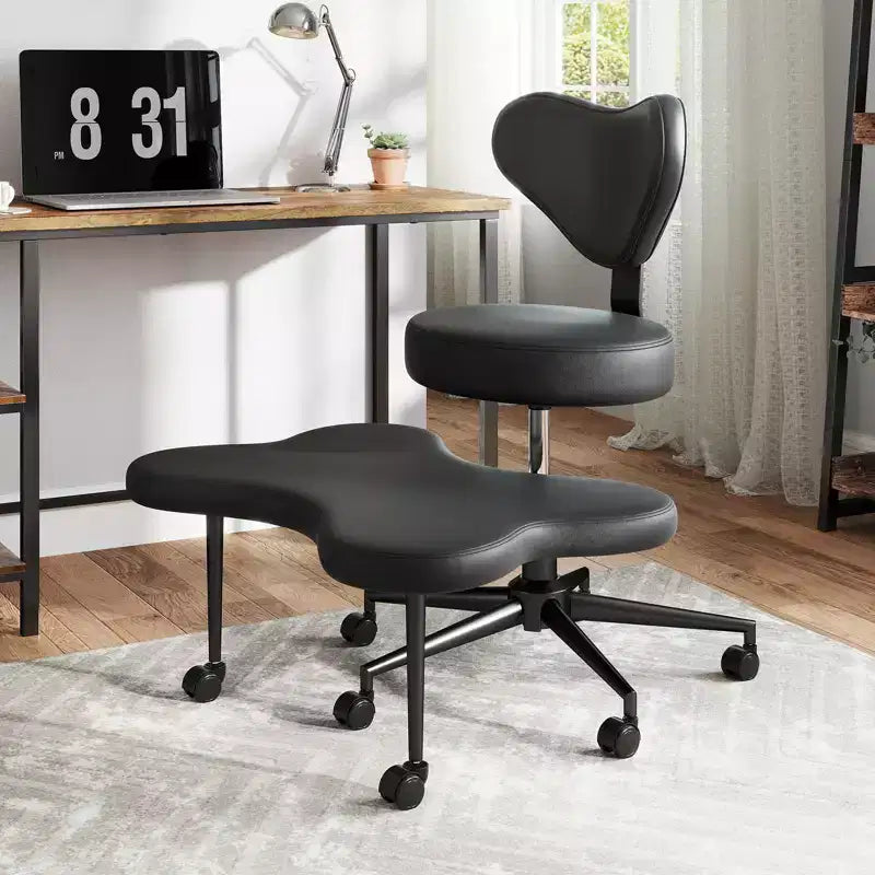 Pinmoco Ergonomic Criss Cross Office Chair, Height Adjustable Meditation Chair, 360 Swivel, Lumbar Support, Task and Office Chair, ADHD Chair – Image 5