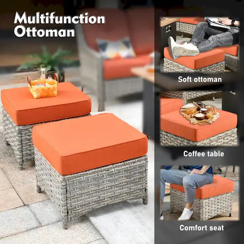 XIZZI 9-piece Outdoor Patio Furniture Conversation Set with Swivel Chair – Image 22