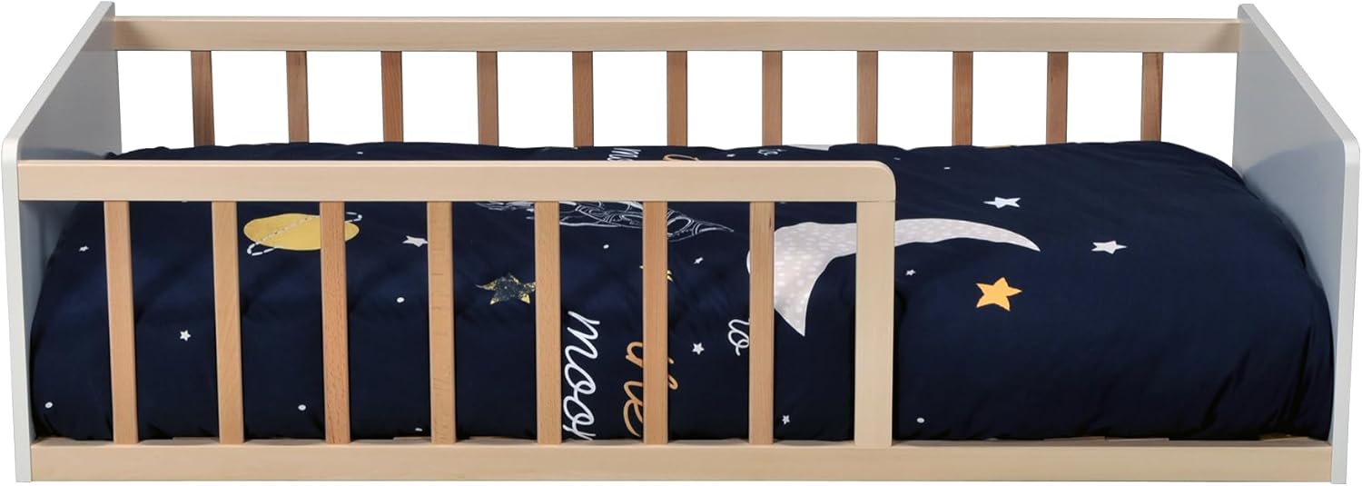 LIT Pilou 70x140 + sommier, Blanc et Naturel – Image 3
