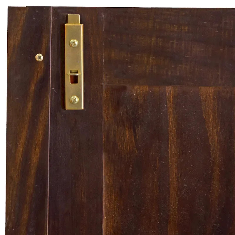 3-Door Wardrobe Armoire - White/Mocha/Java - Solid Wood – Image 8