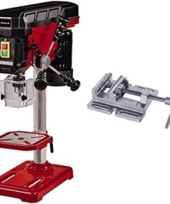 Einhell Perceuse à colonne TC-BD 500 500 W, 9 vitesses jusqu'à 2 410 tr/min, profondeur max. 50 mm, butée de profondeur ajustable, table réglable en hauteur, pivotante et inclinable + Étau