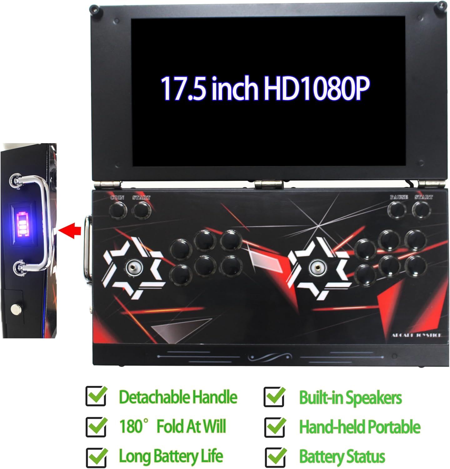 26800 en 1 Portable Arcade Game Console Portable 17.5 Pouces Écran HD Double Joueurs 3D Box DX, Rétro Video Game Machine Recherche/Cacher/Enregistrer/Charger/Pause Jeux – Image 6