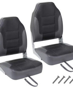 2 Pack Low Back Folding Boat Seats - 19x16.5 Thick Elastic Cushio Boat Chair, Waterproof Fishing Chairs for Bass Tracker for Sightseeing Boats
