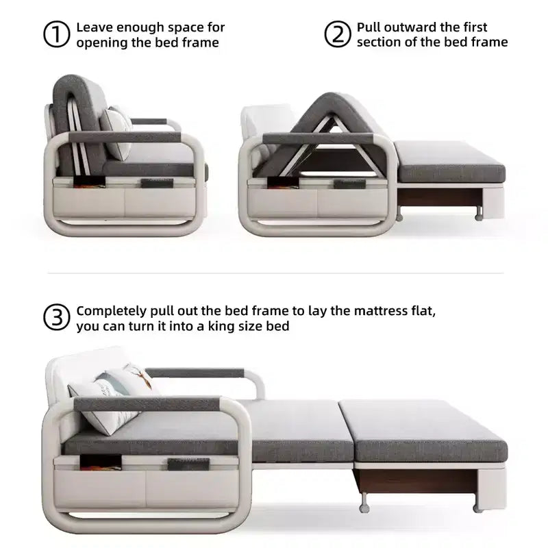 Luck Live Modern 62.2in. sleeper sofa Multifunctional Storage Sofa Bed – Image 13