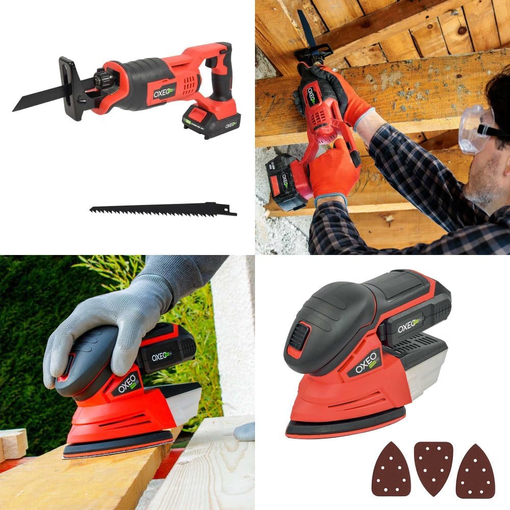 Pack complet Bricolage Easy Full : Perceuse/Perfo/Meuleuse/Scie sauteuse/circulaire/sabre/ponceuse/batteries 4Ah/2Ah – Image 5