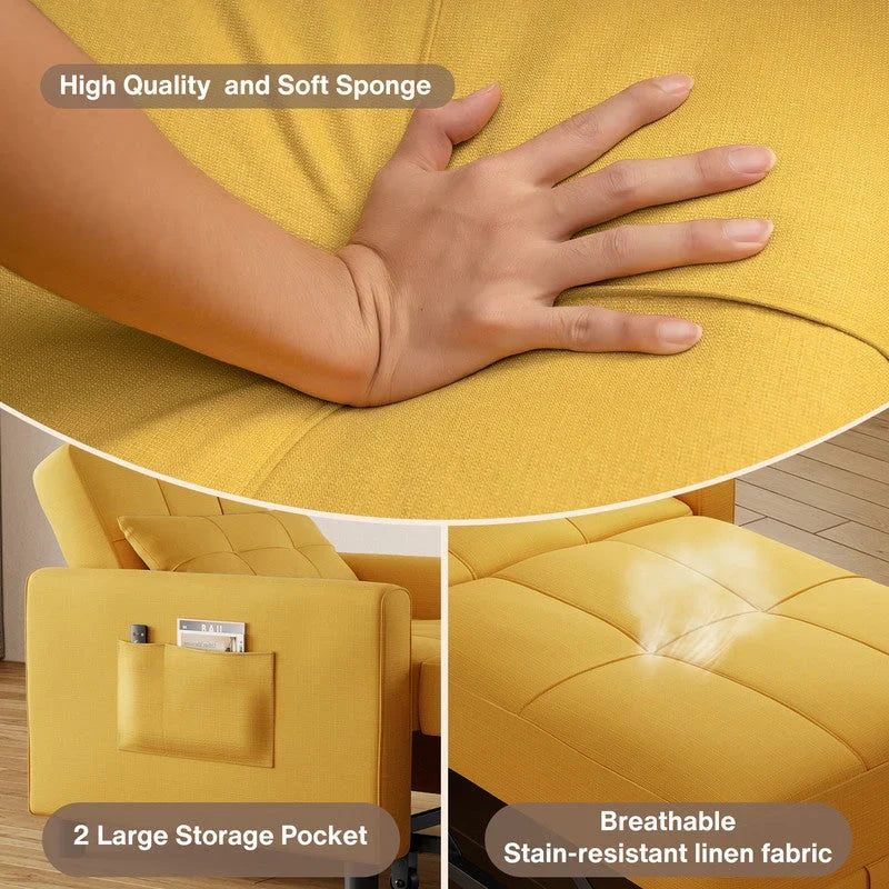 3-in-1 Adjustable Sleeper Sofa Bed, Pull Out Chair Sofa, Convertible Folding Bed for Living Room – Image 25