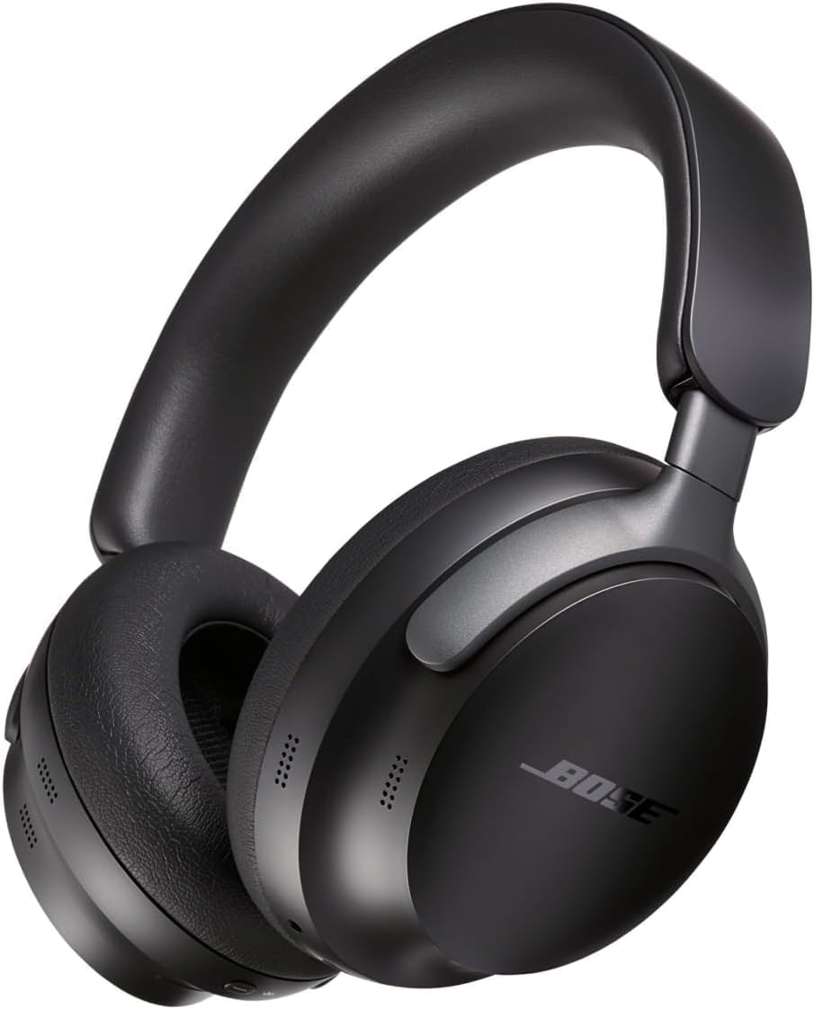QuietComfort Ultra Headphones, Casque sans fil à réduction de bruit avec audio spatial, Casque Bluetooth confortable avec micro intégré, jusqu’à 24 h d’autonomie de la batterie, Noir