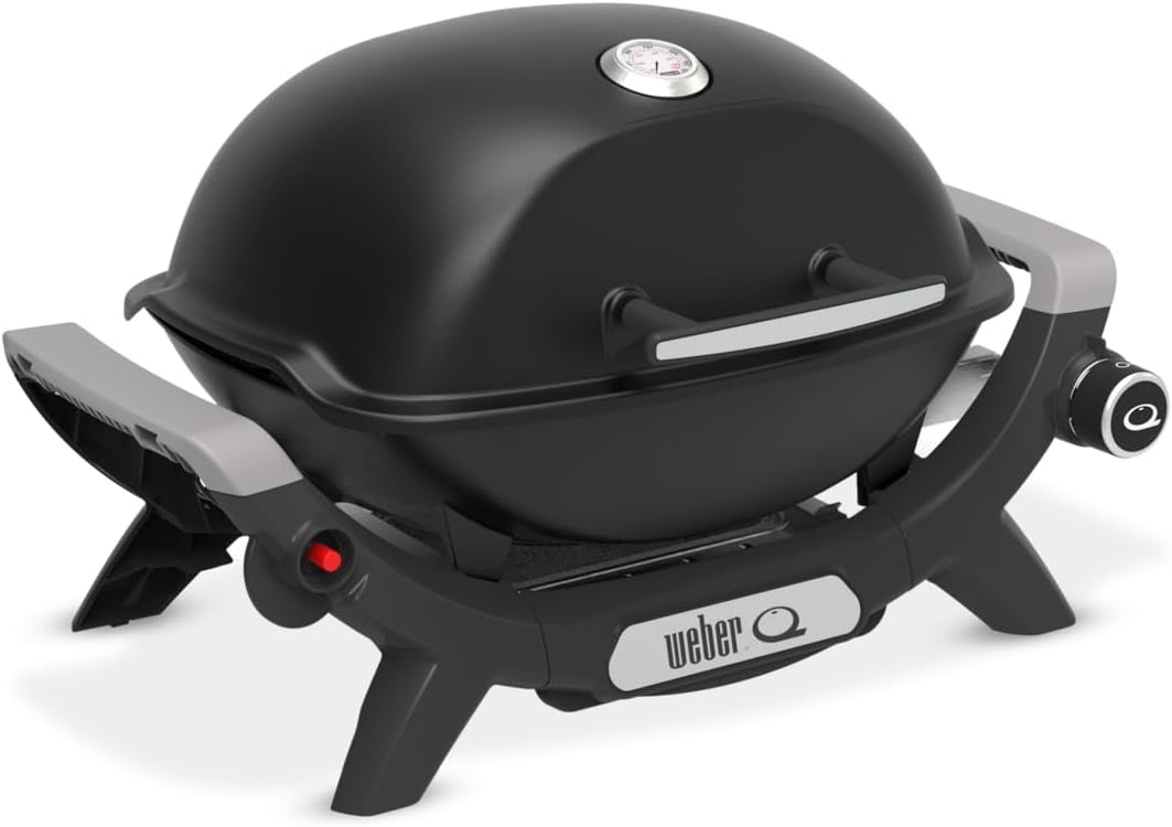 Weber Barbecue à gaz Q 1100N / Barbecue portable léger pour camping, patios et balcons avec brûleur haute efficacité, grilles en fonte émaillée et allumage électronique, noir – Image 3