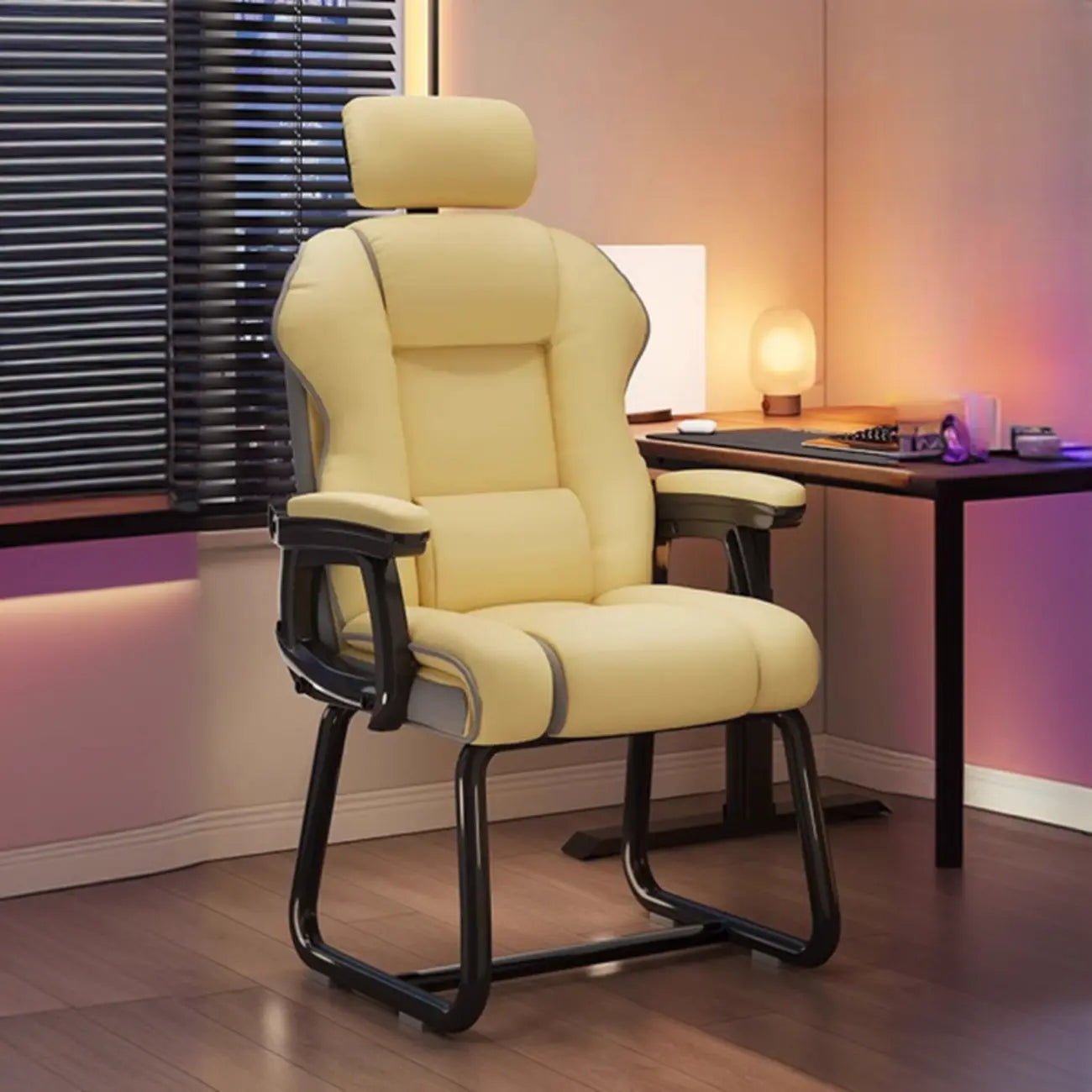 Yellow High-Back Leather Ergonomic Executive Chair – Image 30