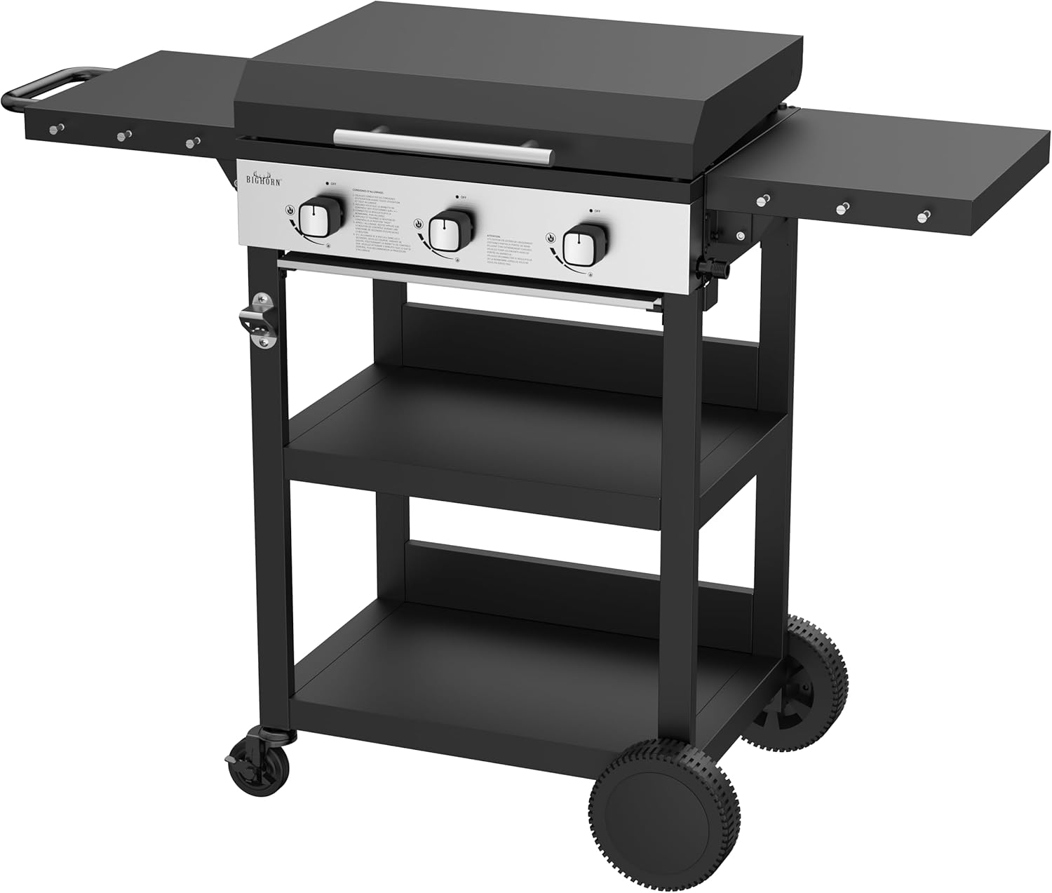 BIGHORN Plancha gaz de 3 brûleurs avec chariot et couvercle;7.2kw – Image 2