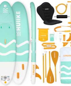 HUIIKE Paddle Gonflable Adulte avec Accessoires Inclus, Pagaie, Ailerons, Pompe. Planche de Stand Up Paddle Grande Stabilité et Résistance. 305 x 84 x 15 cm, Jusqu'à 130 kg