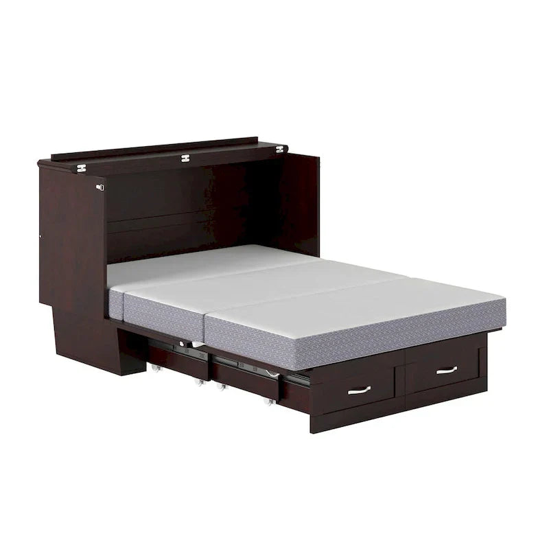 Monroe Full Murphy Bed Chest with 6 Memory Foam Mattress – Image 7