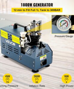 Alternative view of VEVOR Compresseur Haute Pression 300BAR 30MPA 4500PSI Compresseur Air PCP 1800W Compresseur Arrêt Automatique Refroidissement par Eau 40-50 L/min 2800 tr/min pour Bouteille Plongée Réservoir Paintball