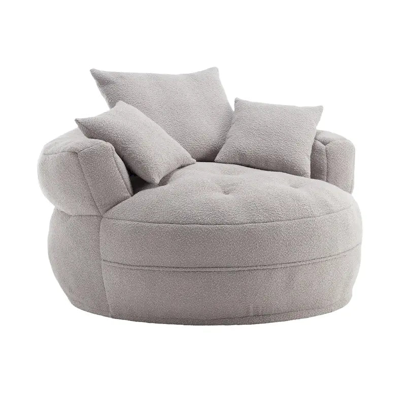 Round Lazy Sofa Chair – White/Blue/Grey/Yellow/Orange/Rose Red/Navy/Green, Single & Couple Seat – Image 24