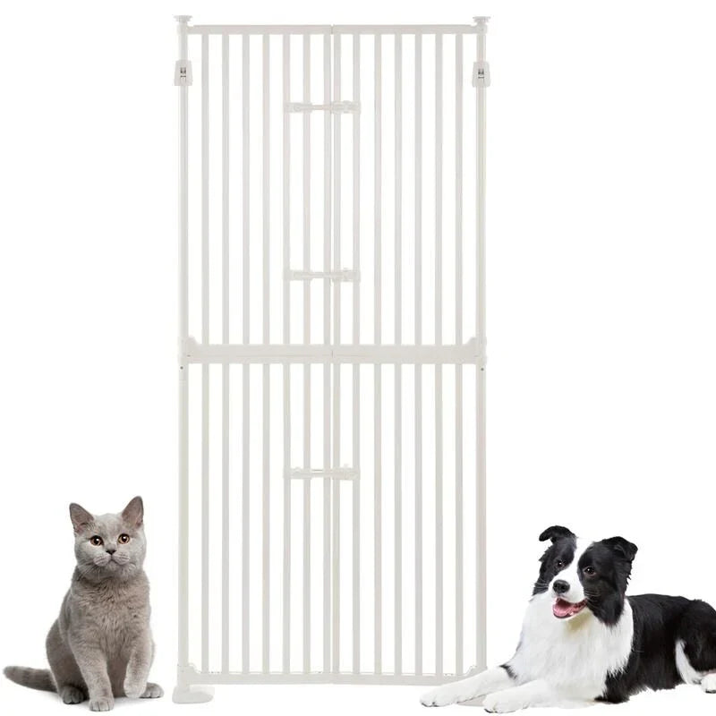 unipaws Extra Tall Cat Pet Gate 74 Inch High with Doors Locks – Image 3