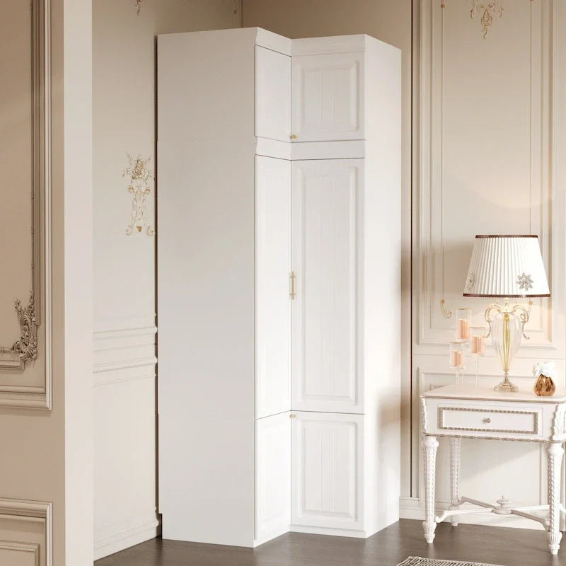 93.9H/74.2H Armoires Wardrobe Closet Cabinet Hanging Drawers Storage – Image 47