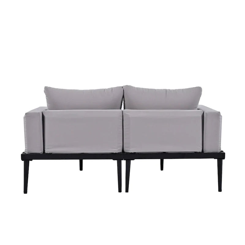 Outdoor Daybed Patio Metal Sun Lounger, 2 in 1 Padded Chaise Lounges, Garden Outdoor Chaise Lounges, Poolside Sunlounger – Image 26