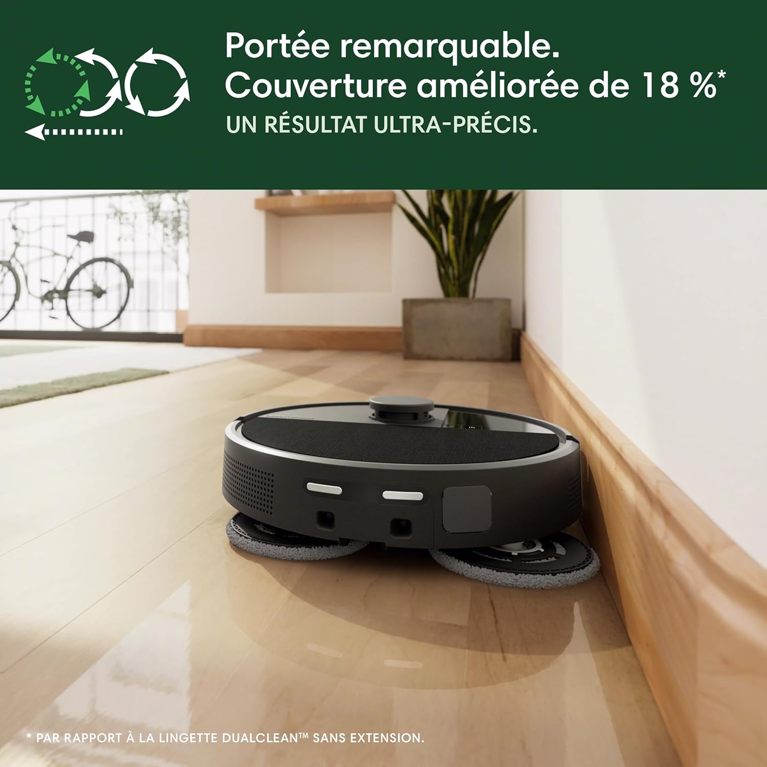 iRobot Roomba Plus 505 Combo Robot + AutoWash - Base Multifonction - Lavage et séchage à l'air Chaud des lingettes - PrecisionVision IA - LiDAR Clearview Pro - 75 Jours d'autovidage - Noir – Image 6