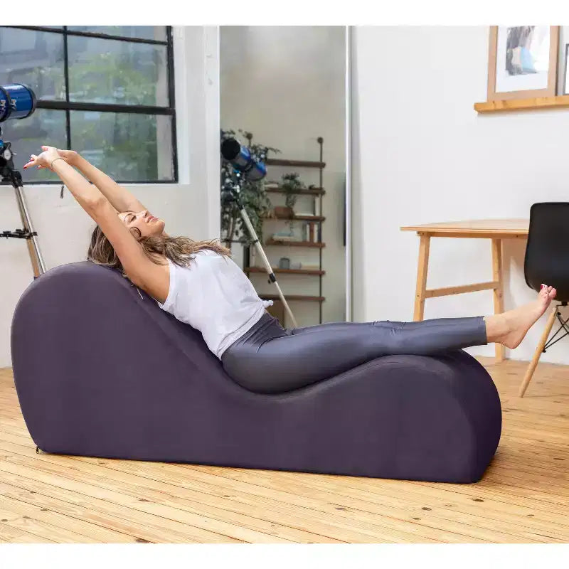 Avana Sleek Chaise Lounge for Yoga - Made in The USA - Great for Stretching, Relaxation, Exercise & More, 60D x 18W x 26H Inch, Light Grey – Image 7