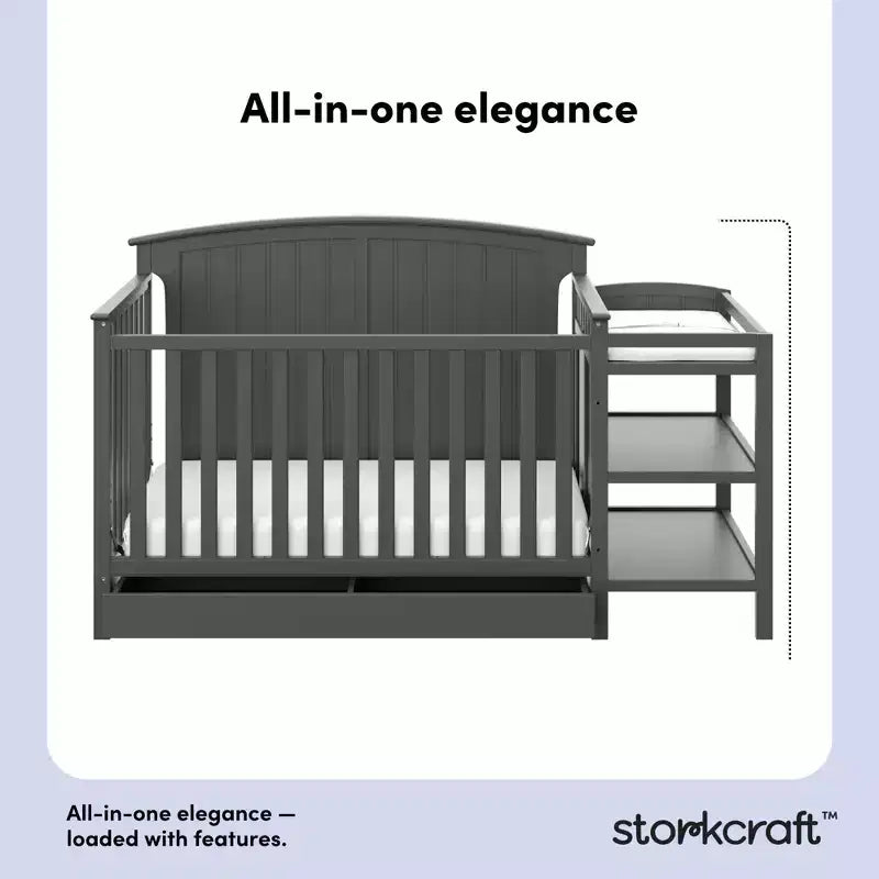 Storkcraft Steveston 5-in-1 Convertible Crib and Changer with Drawer – Image 29