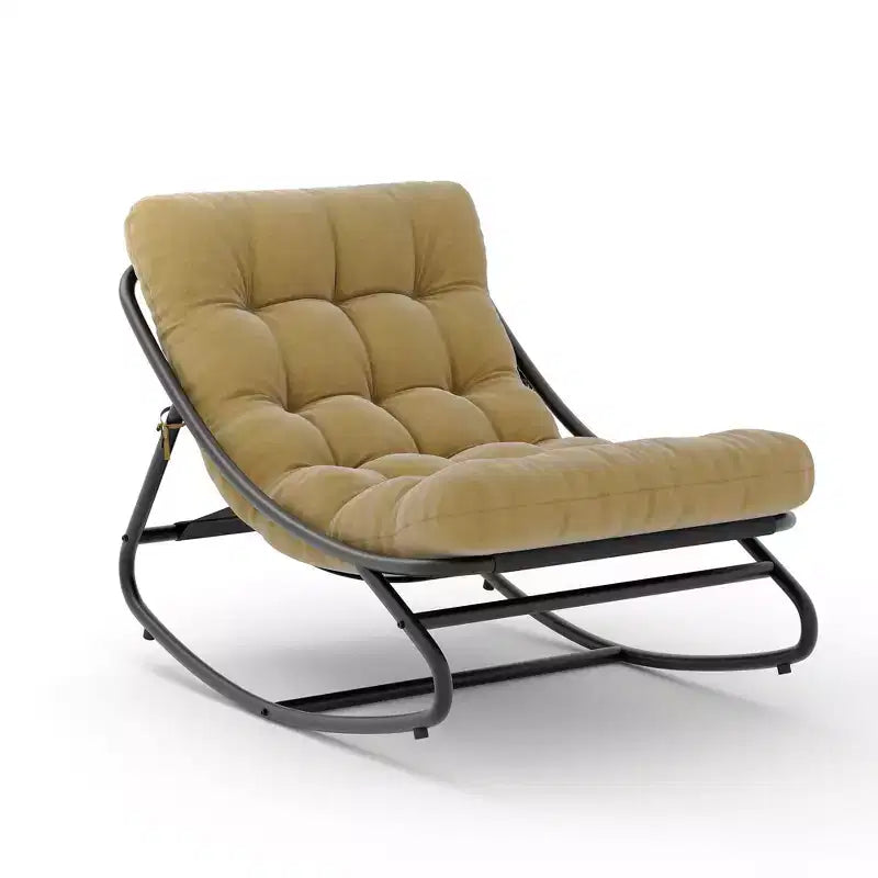 Oversized Rocking Chair, Heavy Duty Metal Frame, 400 LBS Capacity, Comfortable Lounge Rocker, for Porch, Garden, Living Room – Image 9