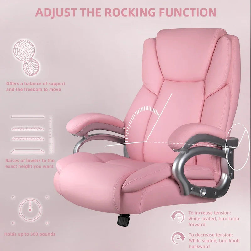 Bossin Big and Tall Executive Office Chair,500LBS Adjustable Lumbar Support Ergonomic Chair with High Back PU Leather Computer – Image 6