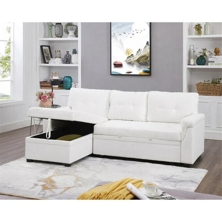 Convertible Reversible Sectional Sofa with Pull-Out Sleeper Bed, Hidden Storage Chaise, and Durable Legs – Image 61