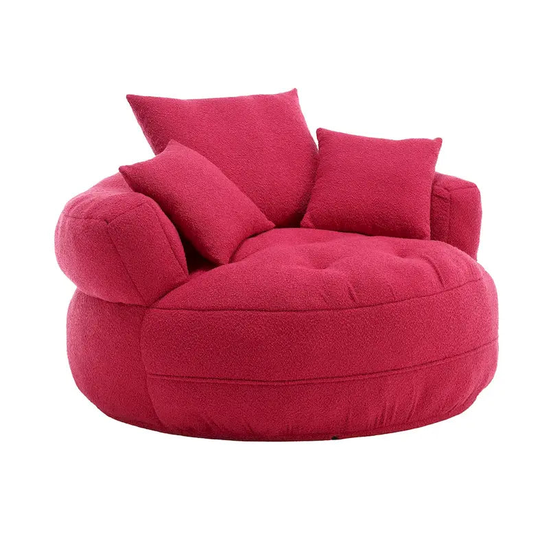 Round Lazy Sofa Chair – White/Blue/Grey/Yellow/Orange/Rose Red/Navy/Green, Single & Couple Seat – Image 42